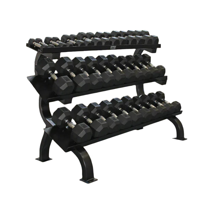 VTX (5-75lbs) Urethane Encased Dumbbell Set with Vertical Storage Rack - VERTPAC-SDU75