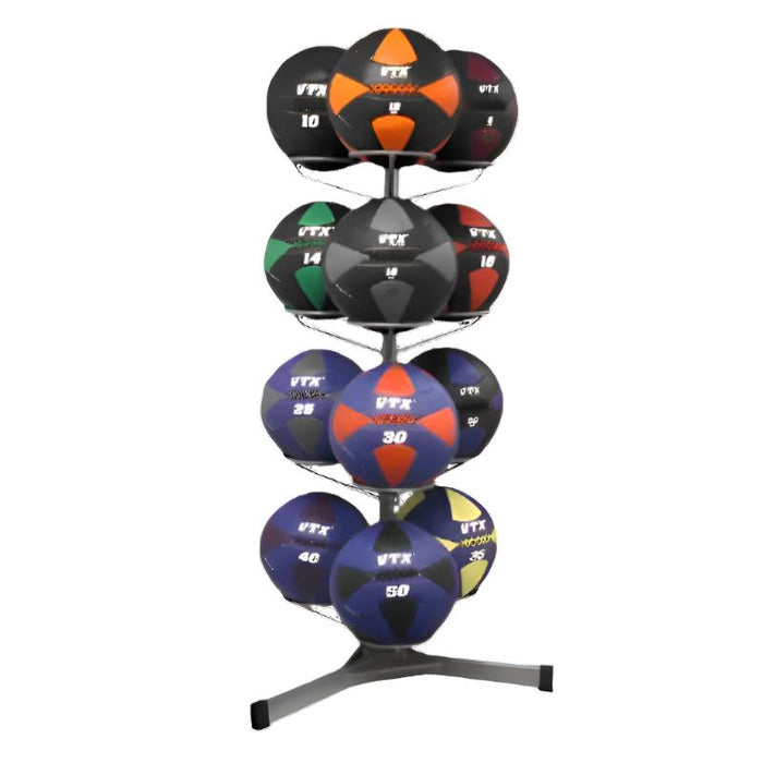 VTX Wall Ball Rack w/ 8-50lb Wall Balls - BALLPAC-PWB50