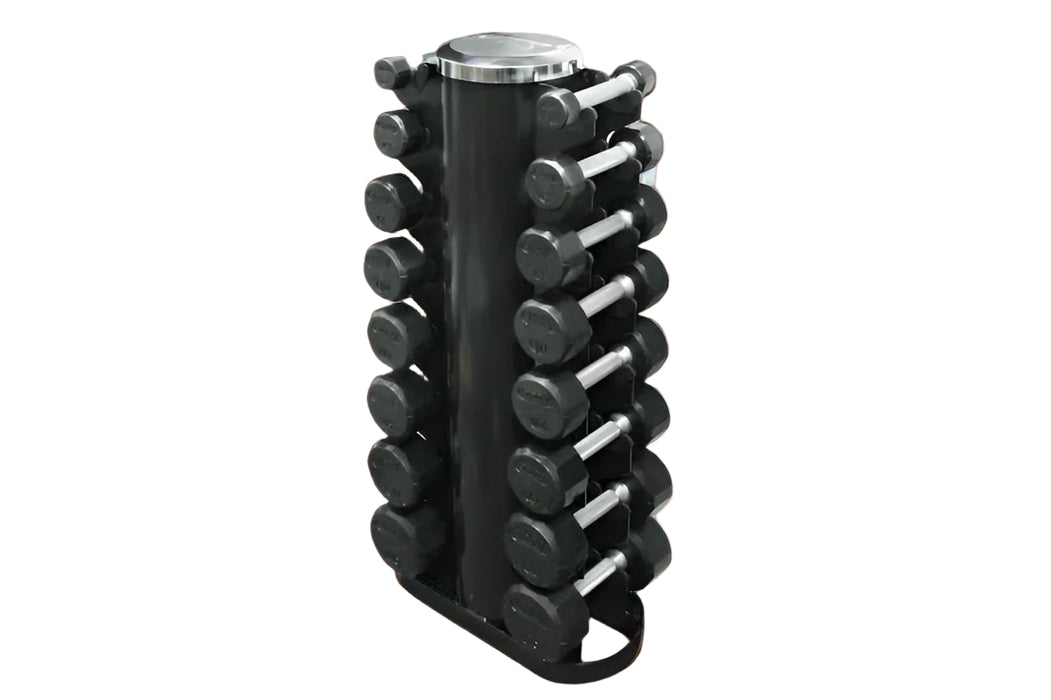 TROY 12 Sided Vertical Rubber Dumbbell Set (3-25lbs) - VERTPAC-TSDR25