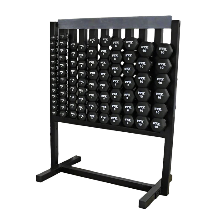 VTX (1-10lbs) Neoprene Dumbbell Set with Locking Rack - 43 Pairs - MDR-DNPAC