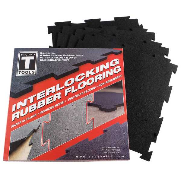 Body-Solid Tools RFBST4P Interlocking Rubber Flooring