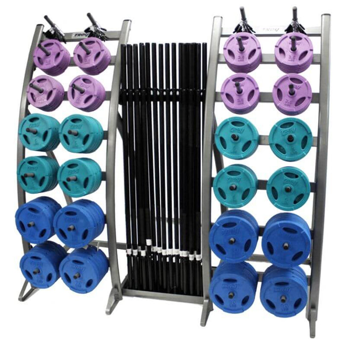 TROY Light Workout Pack with Color Interlocking Grip Plates - TLS-PAC-C