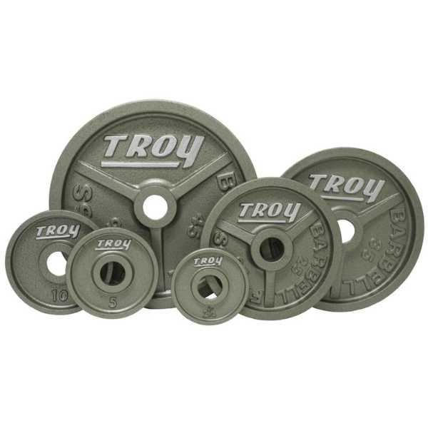 Troy Barbell Gray Wide Flange Premium Machined Olympic Plates HO