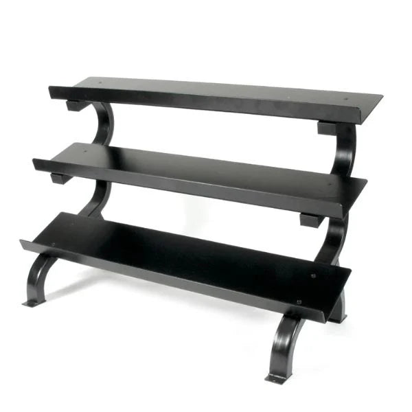 VTX (5-75lbs) 8-Sided Rubber Dumbbell Set with 3 Tier Shelf Rack - VERTPAC-SDR75