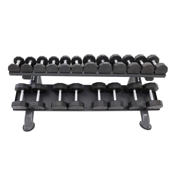 TKO Strength 2-Tier Horizontal Dumbbell Rack 889HDR