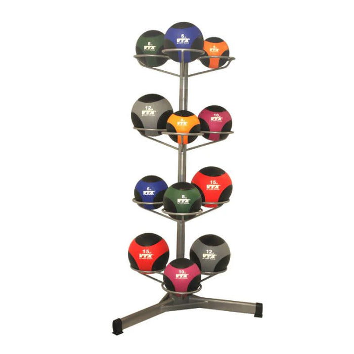 VTX Wall Ball Rack W/4-15lb Medicine Balls Gen2 - BALLPAC-GMB15G2