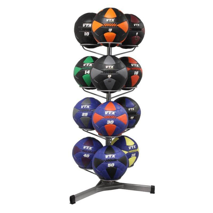 VTX Wall Ball Rack w/ 8-50lb Wall Balls - BALLPAC-PWB50