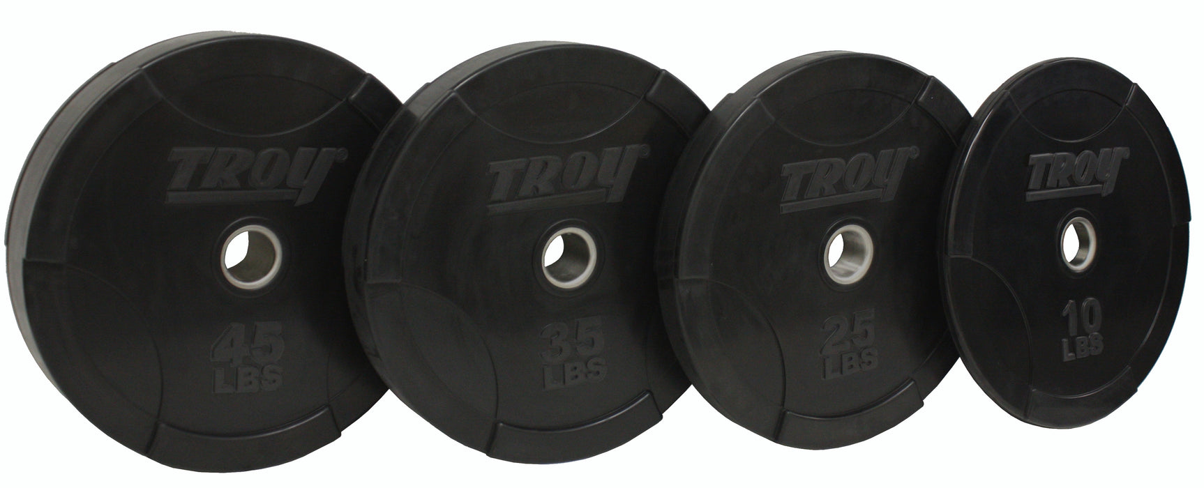 Troy Black Olympic Rubber Bumper Plates - BO-SBP