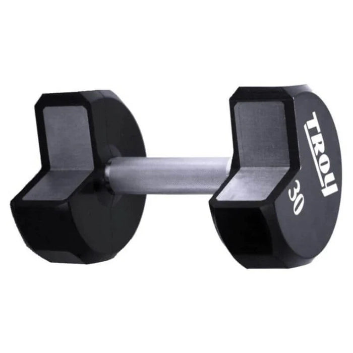 TROY 12-Sided Urethane Encased Dumbbell Set with Storage Racks  (5-100lbs) - COMMPAC-TSDU100