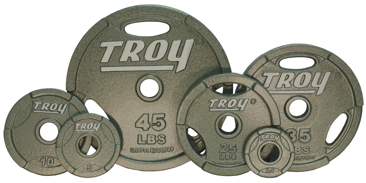 TROY Machined Iron Olympic Grip Plate Gray - GO