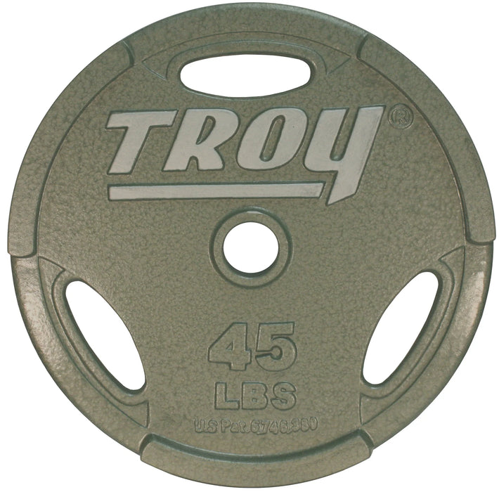 TROY Machined Iron Olympic Grip Plate Gray - GO