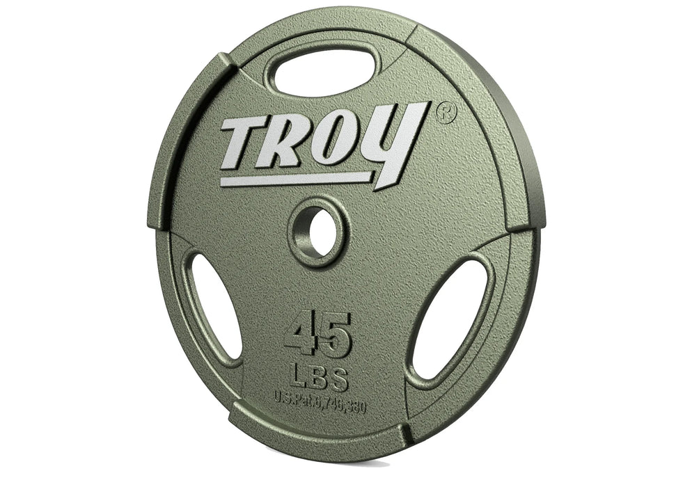 TROY Machined Iron Olympic Grip Plate Gray - GO