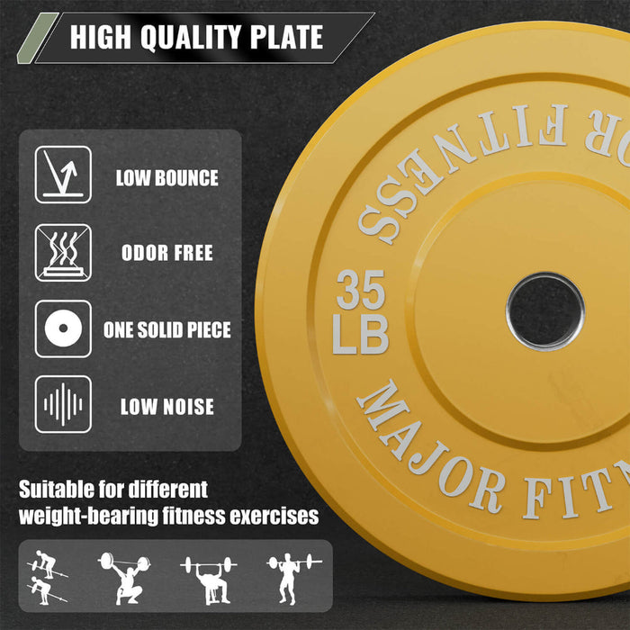 Major Fitness Low Bounce Bumper Plates Set