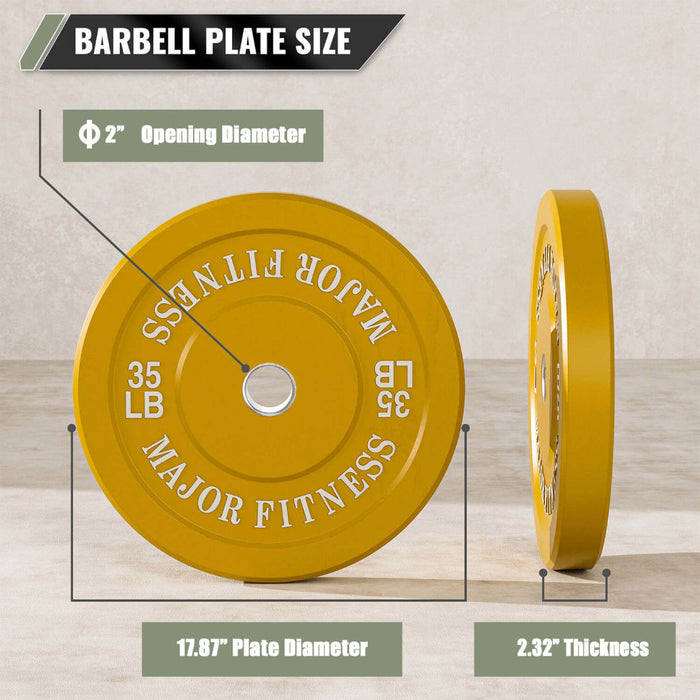 Major Fitness Low Bounce Bumper Plates Set