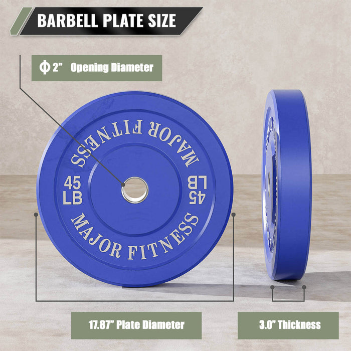 Major Fitness Low Bounce Bumper Plates Set