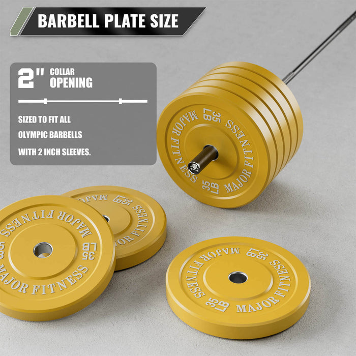 Major Fitness Low Bounce Bumper Plates Set