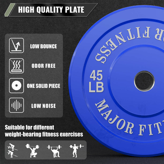 Major Fitness Low Bounce Bumper Plates Set