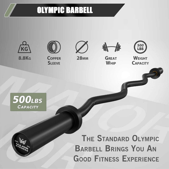 Major Fitness 4ft Olympic EZ Curl Barbell