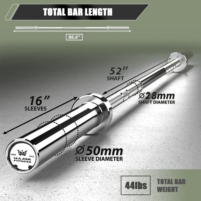 Major Fitness 7ft Olympic Barbell