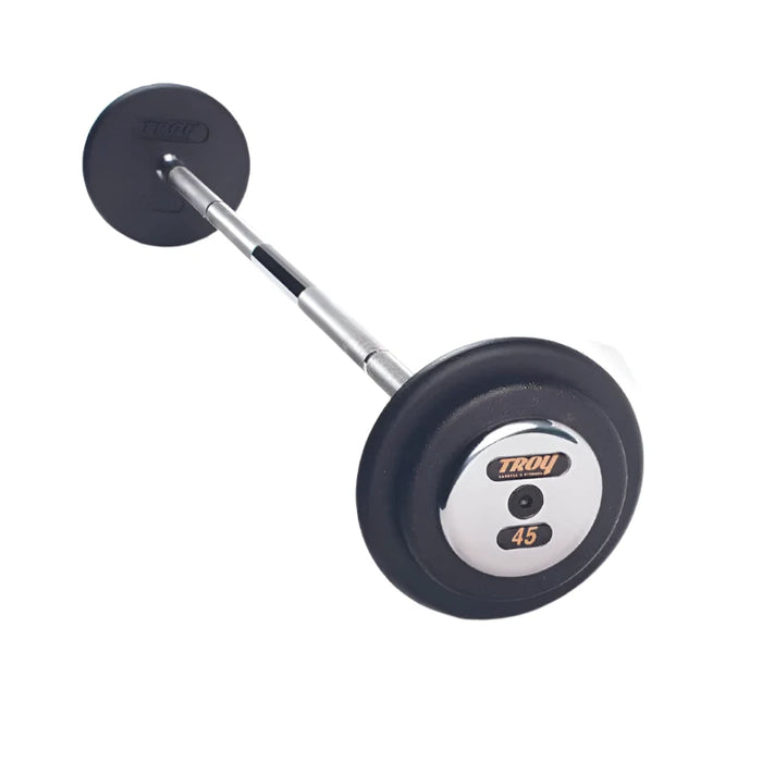 Troy Black Cast Iron Pro-style Straight Barbell with Chrome Endcaps - PFB-C