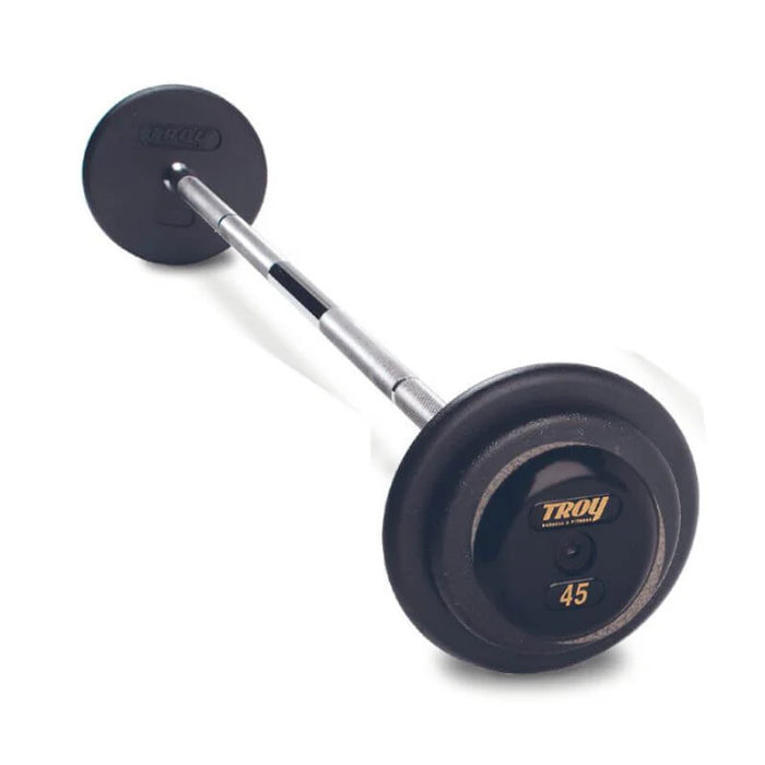 Troy Black Cast Iron Pro-style Straight Barbell with Rubber Endcaps - PFB-R