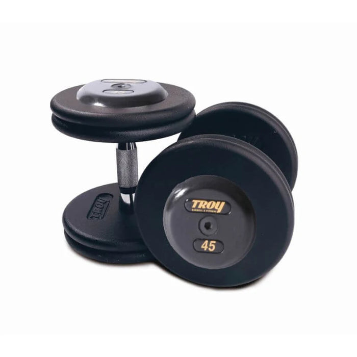 Troy Black Cast Iron Pro-Style Dumbbell with Rubber Endcap - PFD-R