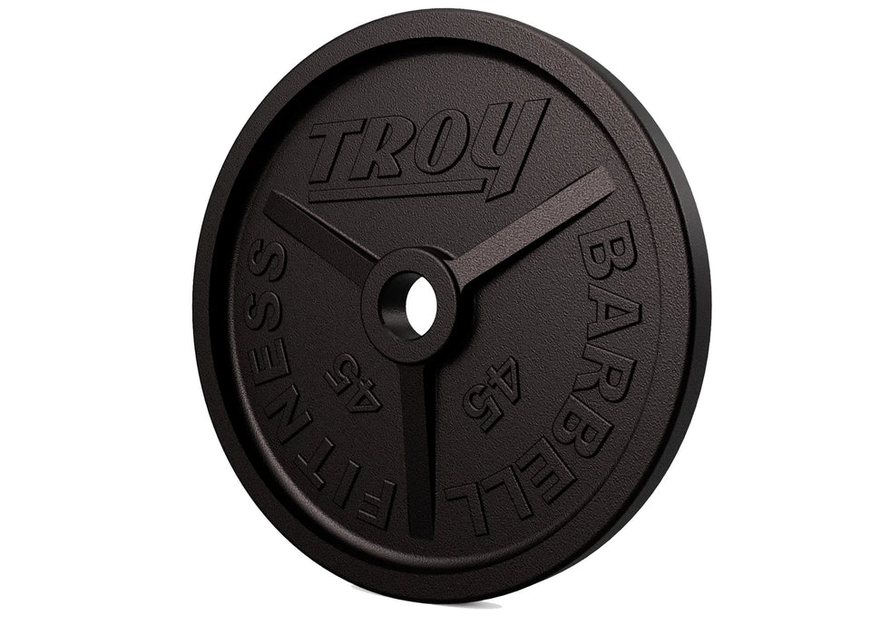 TROY Wide Flange Premium Grade Machined Olympic Plates Black - PO