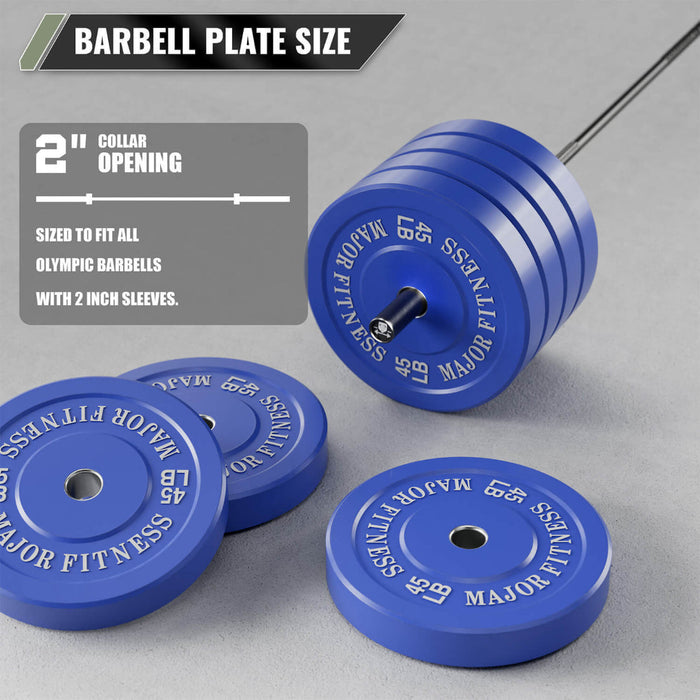 Major Fitness Low Bounce Bumper Plates Set