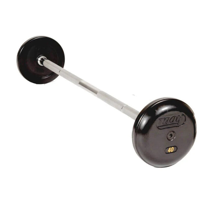 Troy Rubber Encased Pro-Style Straight Barbells with Rubber Endcaps - RUFB-R