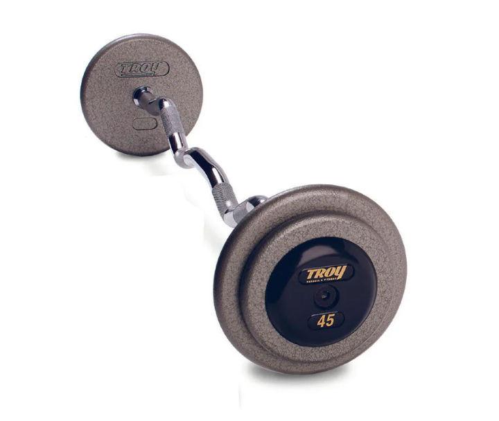 Troy Hammertone Cast Iron Pro-style Curl Barbells with Rubber Endcaps - HZB-R