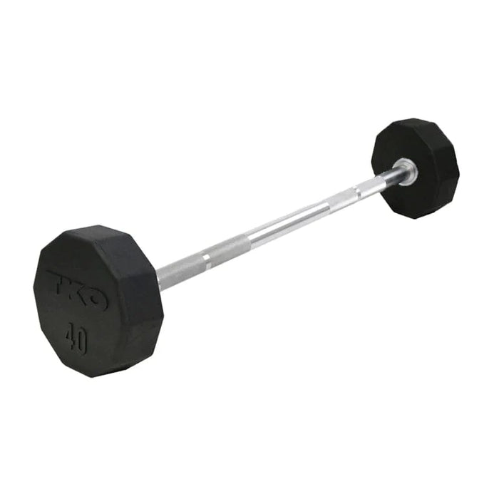 TKO 20-60lb Rubber Straight curl barbells w/ 10 set rack - S846-805807