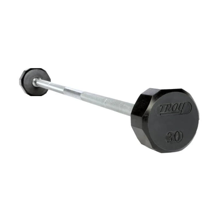 Troy 12 Sided Rubber Straight Barbell (Single Bars & Sets) - TSB-R