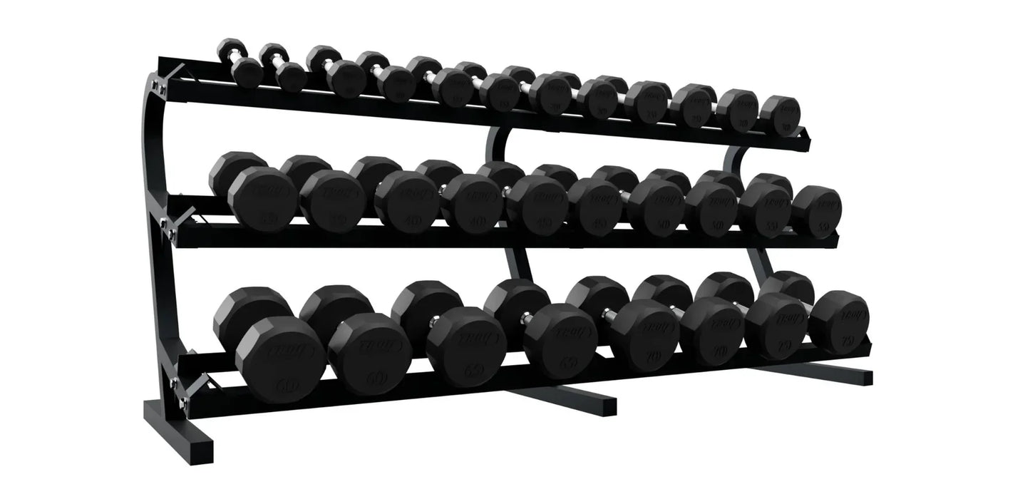 TROY 12 Sided Rubber Encased Dumbbells - TSD-R