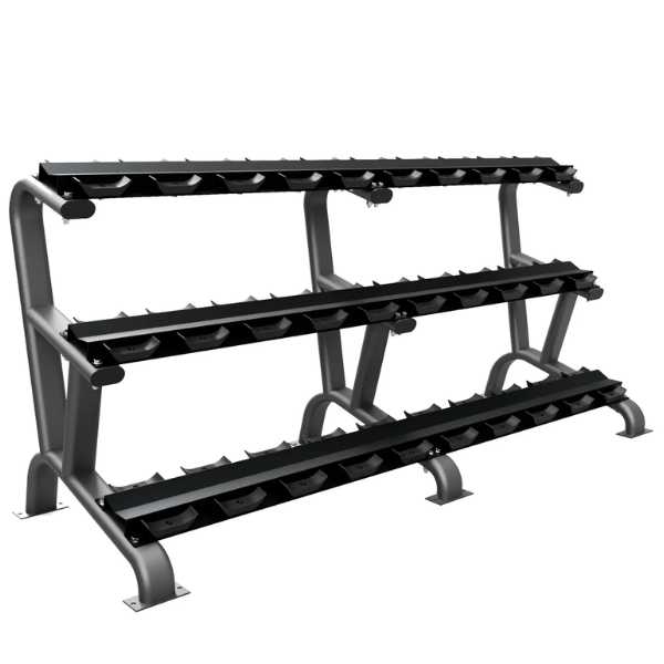 Troy Barbell DR-15 3-Tier Pro Style Dumbbell Rack (15 Pair) DR-15