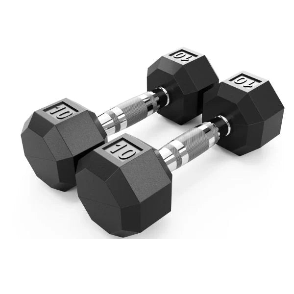 VTX (5-50lbs) Rubber Dumbbells with Horizontal Rack - VERTPAC-SDR50