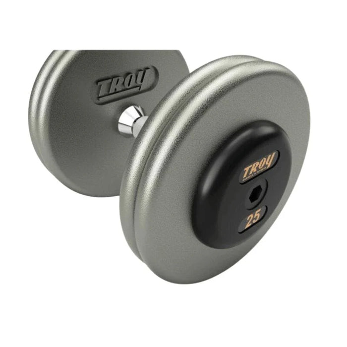 Troy Hammertone Cast Iron Pro-Style Dumbbells with Rubber Endcaps - HFD-R