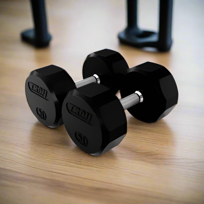 TROY 12 Sided Rubber Encased Dumbbells - TSD-R