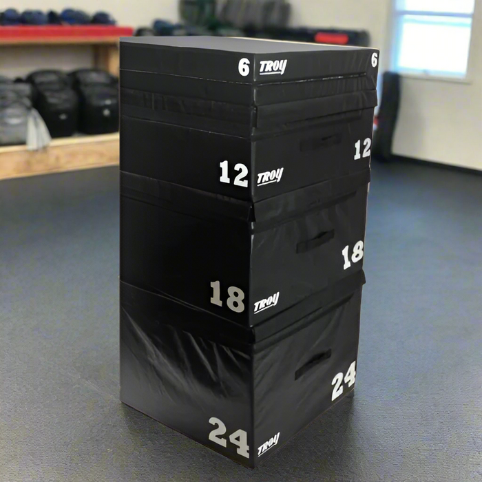 TROY 6" to 24" Padded Black Plyo Boxes - T-PLYO