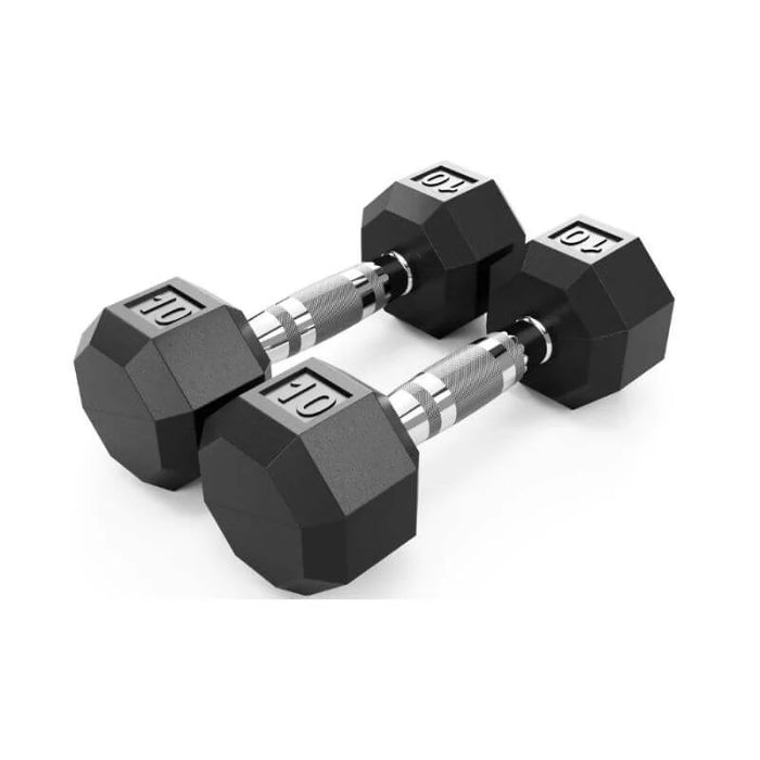 VTX (5-100lbs) Rubber Encased Dumbbells with Rack - VERTPAC-SDR100