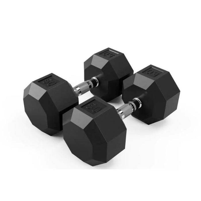 VTX (5-100lbs) Rubber Encased Dumbbells with Rack - VERTPAC-SDR100