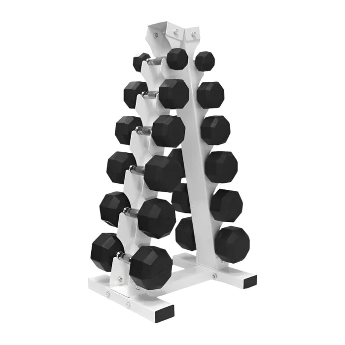 VTX A-Frame Rack w/ Rubber Dumbbells (5-30 lbs) - VERTPAC-SDR30