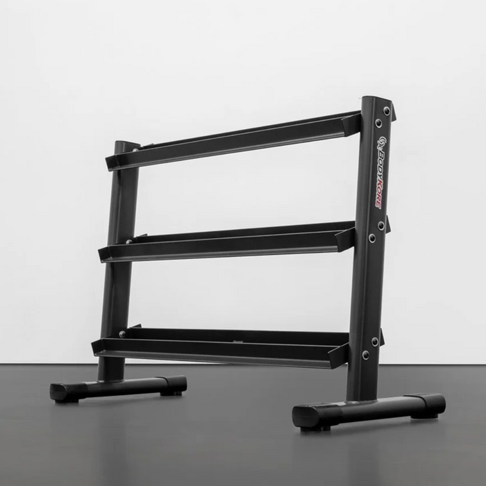 BodyKore 5-50 LB Rubber Hex Dumbbell Sets w/ G241 Rack