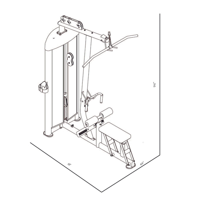 BodyKore Lat Pulldown/Low Row Machine GR638
