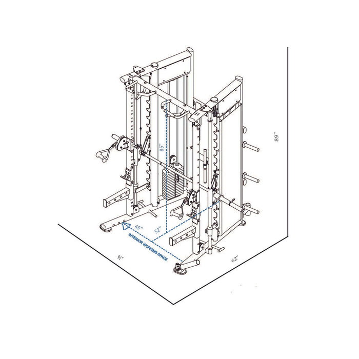 BodyKore MX1162 Universal Trainer - All In One Functional Trainer With Smith Machine