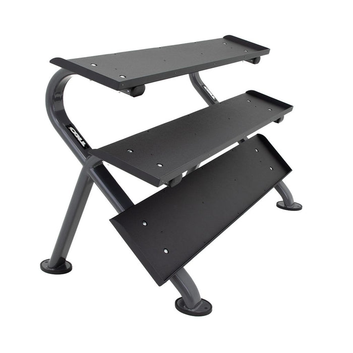 TKO 5-75lb urethane hex tri-grip handle dumbbells w/ Horizontal DB Rack - S890-TXUE15