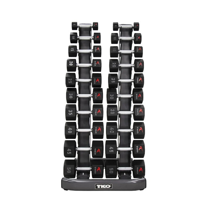 TKO 10 Pair Vertical Dumbbell Rack Set 5-50 Lb. 10 Pairs