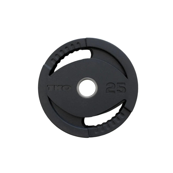 TKO 255 Lb. Rubber Olympic Weight Plate Set with Weight Storage Tree 6210