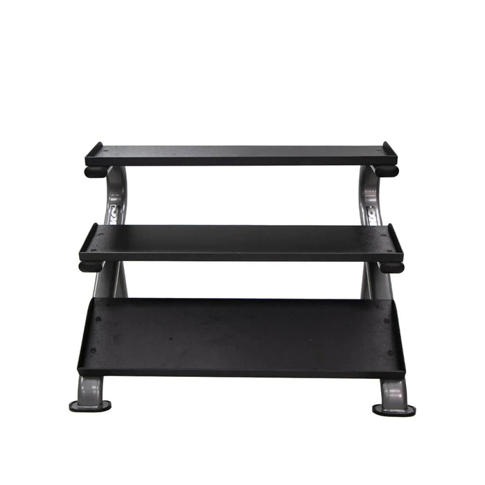 TKO Rubber Hex Dumbbell Set with 3-Tier Horizontal Rack - S890-SXRE15