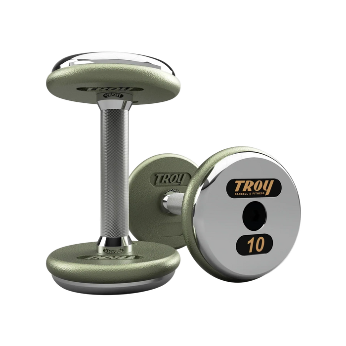 Troy Pro-Style Iron Dumbbells with Straight Handle With Chrome Endcaps - HFD