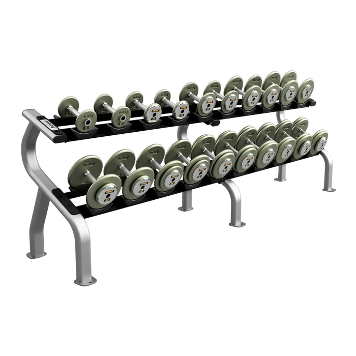 TROY Pro-Style Dumbbells with Storage Rack (5-50lbs) - HFD5-50+DR10